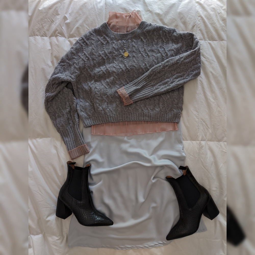 UO Pastel Blue Midi Skirt